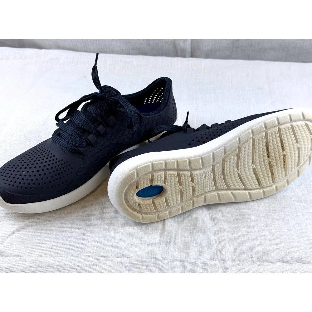 Crocs LiteRide Pacer Mens Size 10 Navy Blue Lace Up Sneakers 204967 Lightweight